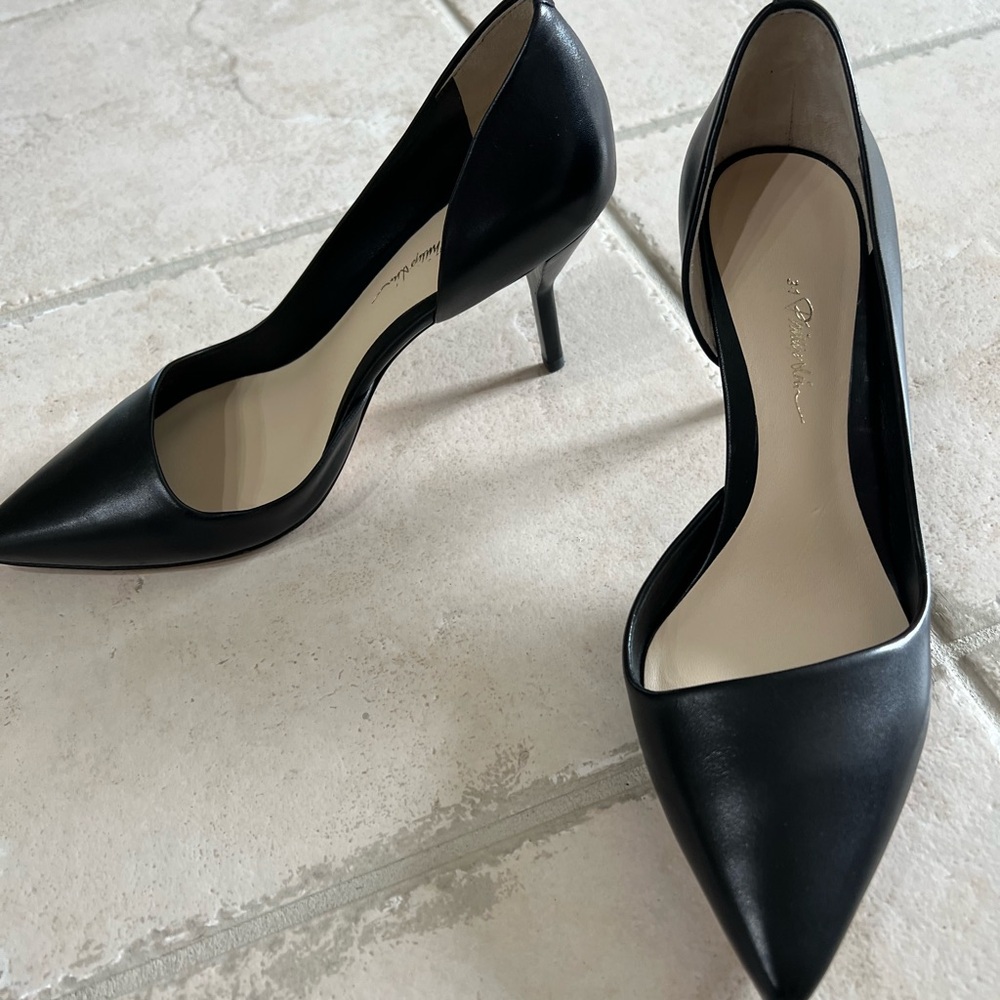 Phillip Lim black leather stiletto heels. New with box ,tag and dust bag. 37.5